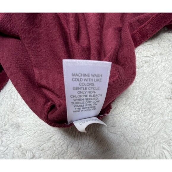 Pure Jill Women's XS Petite Burgundy Velour Tunic Top Long Sleeve V-Neck Casual - Picture 5 of 9